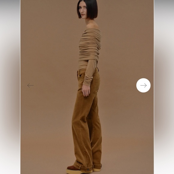 Source unknown Tova Off Shoulder Knit Nude top  contemporary fall casual rare - Picture 5 of 9